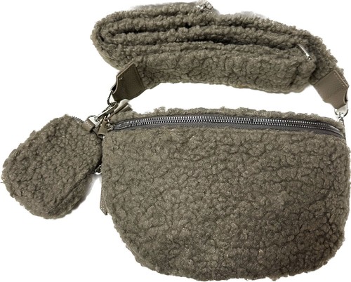 Bolso de cinturón de piel de peluche bandolera bolso abdominal cinturón unicolor - Imagen 3 de 12