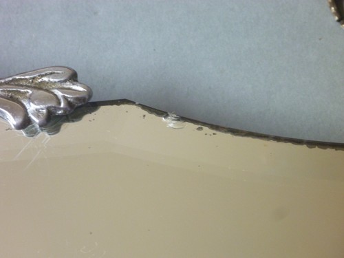 Vintage Rectangular Frameless Wall Mirror with Chrome Swag - Bevel Band 22 x14" - Picture 6 of 15