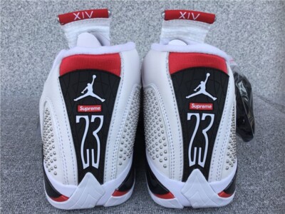 Size 8.5 - Supreme x Air Jordan 14 Retro White for sale