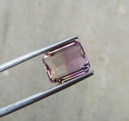 5.84 Ct Natural Bi-Color Emerald Cut Ametrine Eye Clean Excellent Quality Gems - Picture 4 of 11