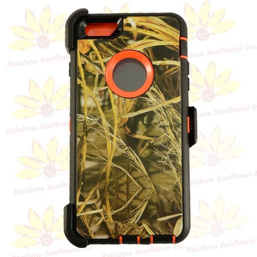 For iPhone 6S Plus (5.5")Case (Clip Holster fits Otterbox Defender)Orange Grass - Picture 1 of 4