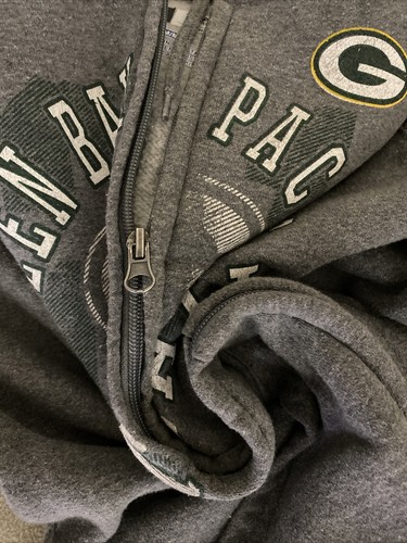 Woman’s NFL Size Medium Green Bay Packers Full Zip Hoodie Sweatshirt Gray - Foto 4 di 4