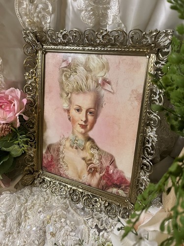 Vintage Gold Metal Fancy Filagree Frame, Framed Print, Marie Antoinette - Picture 5 of 8