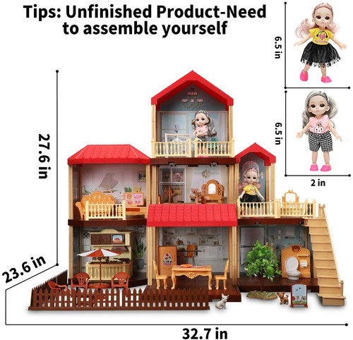 Kit de decoraciones para casa de muñecas Temi Pretty hágalo usted mismo casa de ensueño con accesorios para muebles - Imagen 2 de 12
