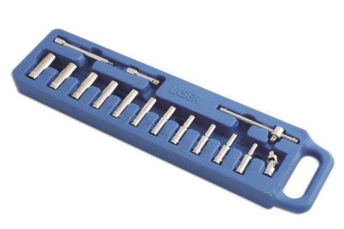 Laser 0032 15 Piece 1/4" Drive Metric Deep Socket Set