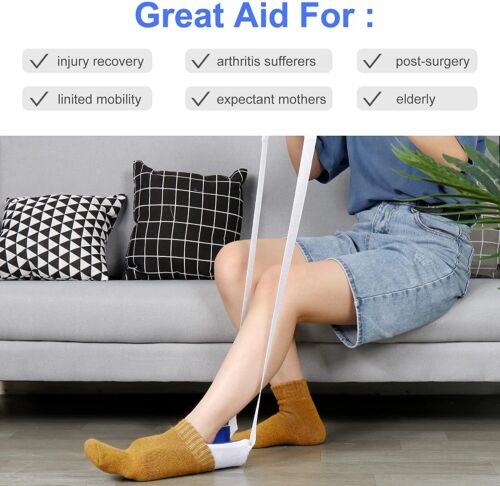 Anziehhilfe für Socken Strumpfanzieher Sockenanzieher Socken Hilfe Schuhlöffel - Bild 3 von 12