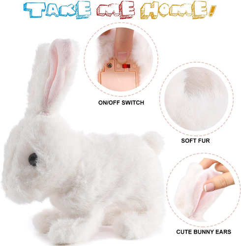 Plush Bunny Rabbit Pet Electronic Toy - Walking, Hopping, Wiggle Ears, Twitch No - Picture 2 of 12