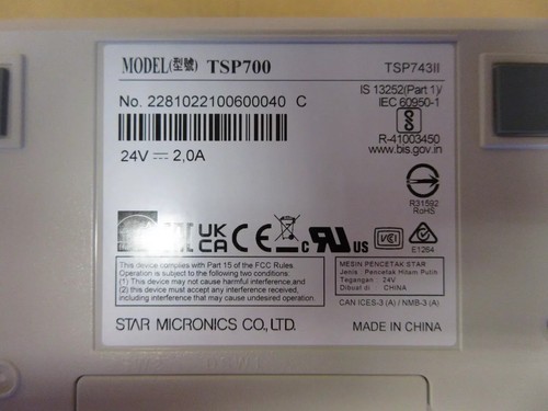 New Star Micronics TSP743II-24 58/80/82.5mm LAN Interface White Thermal Printer - Picture 9 of 9