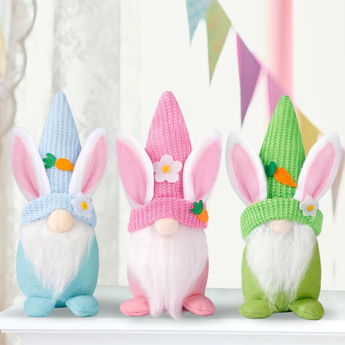 Easter Gnomes Decorations 3Pcs Easter Bunny Gnomes Spring Tomte Nisse Swedish Ra - Picture 10 of 12