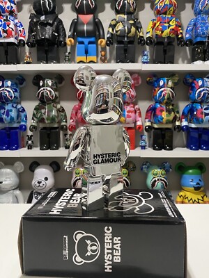 Hysteric Glamour Bear 400% Bearbrick Rare Chrome Silver Be Hysteric Glamour Bear 400% Bearbrick Rare Chrome Silver Be