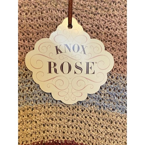 Women's Knox Rose Striped V-Neck Pullover Sweater Antique Berry Size Large - Picture 12 of 13