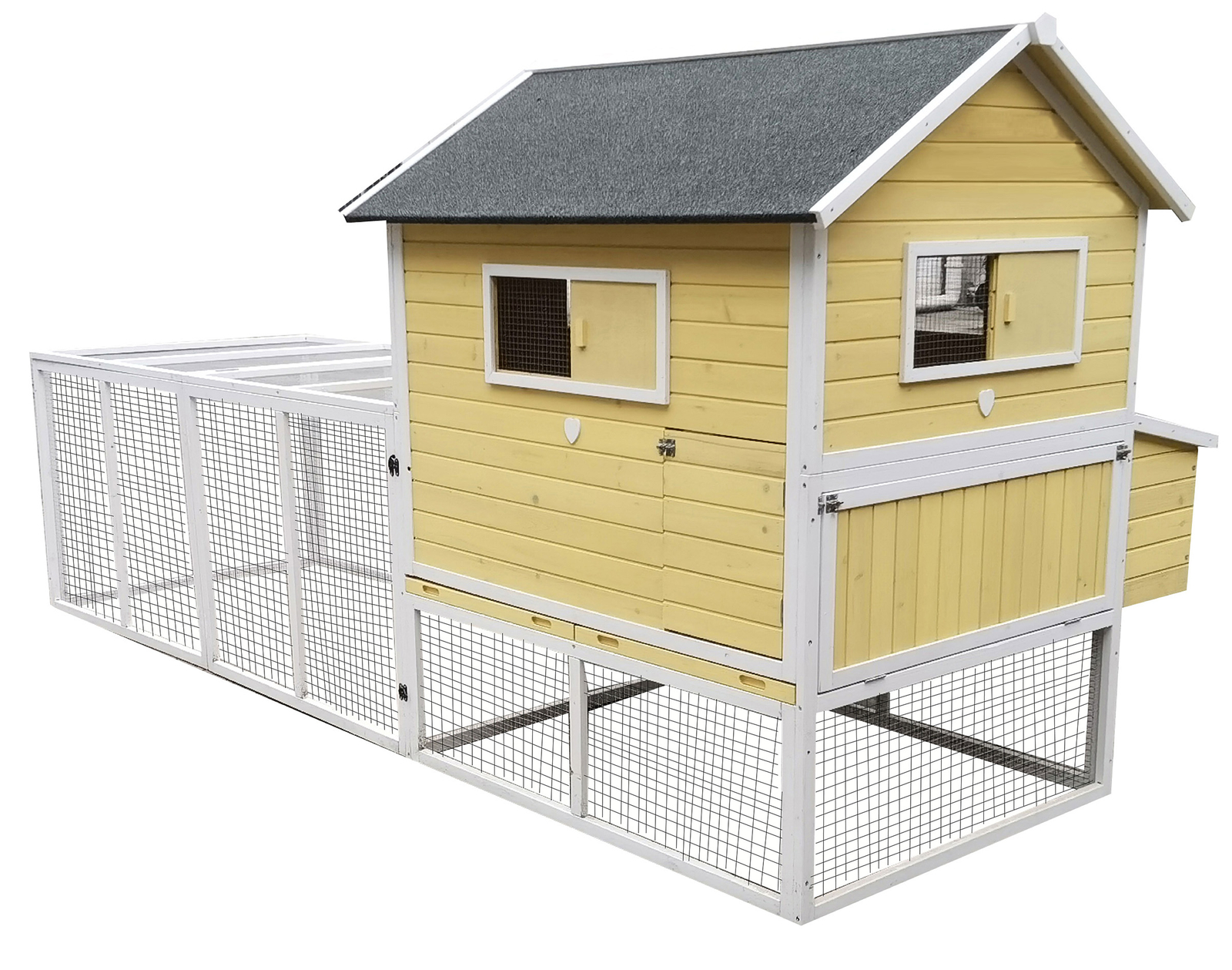 Hühnerstall Miami mit Freigehege 158.5 x 337 x 145.8 cm aus Holz/Filz, Dehner