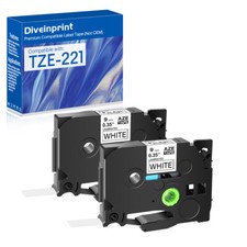 2PK Compatible for Brother PT-2040W PT-550 TZ TZe-221 Label Tape Maker 9mmx8m