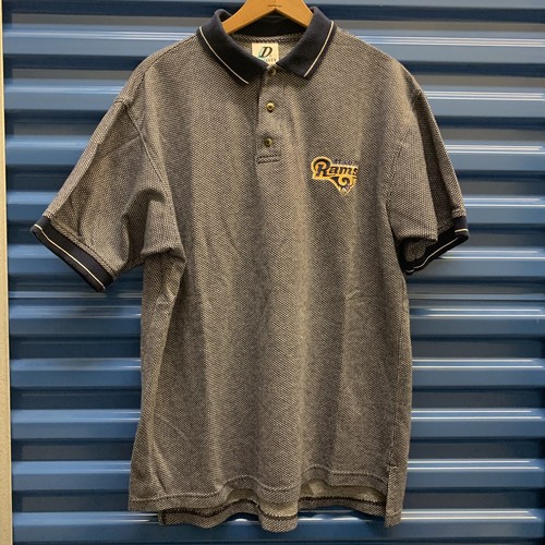 1990s NFL St Louis Rams Football Blue Team Polo Men sz Large Dynasty Thriftthis - Picture 1 of 4