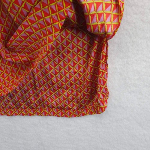 Hale Bob Silk Shift Dress Medium Orange Tunic Sleeveless Geometric - 第 5/11 張圖片
