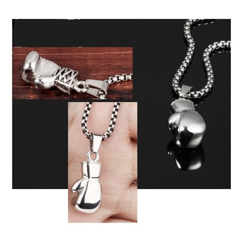 Edelstahl Halskette Anhänger Sport Boxen Boxhandschuh Kette Frauen Männer - Bild 9 von 15