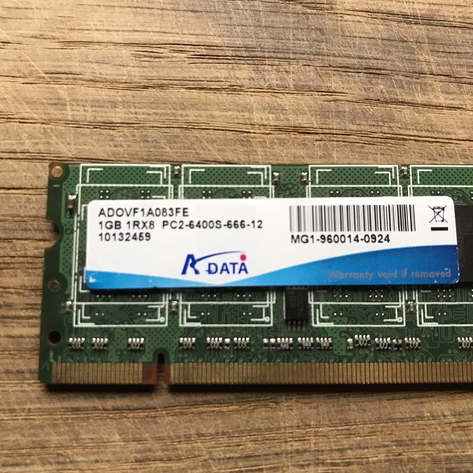 ADATA 1GB DDR2 800MHz PC2-6400S DIMM ADOVF1A083FEG 1RX8 Laptop Memory OEM - Image 3 of 3