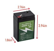 6Ah 6V Lifepo4 Lithium Battery 2000 Cycles Rechargeable Lithium Iron Phosphate