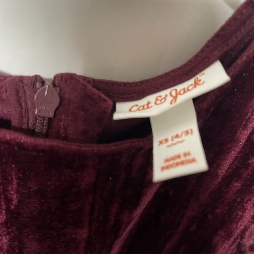 Cat Jack Girls Burgundy Short Sleeve jumper - Picture 5 of 10