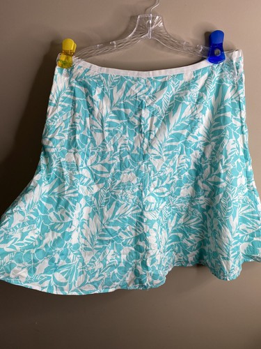 NWT Gap size 14 A line floral skirt Fully Lined Teal White Swingy - Picture 9 of 10