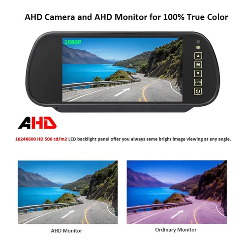7" LCD Screen Mirror Monitor 4PIN Mini 180° AHD 1080P Rear View Camera Caravan - Picture 14 of 17