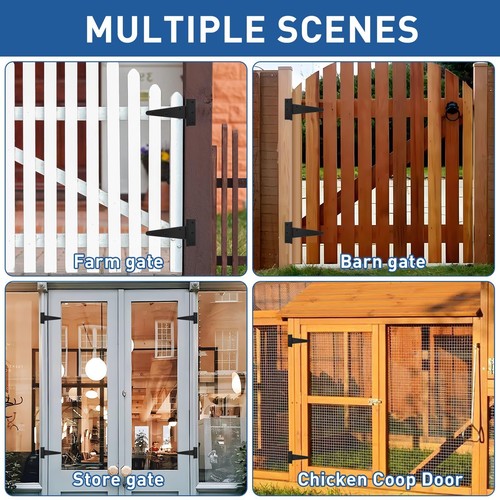 TamBee T-Strap Shed Hinge Gate Strap Heavy Duty Hinge Door Barn Gates Hinges ... - Picture 6 of 9