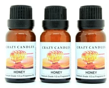 3 Honey 1/2oz Premium Grade Scented Fragrance Oil Crazy Candles