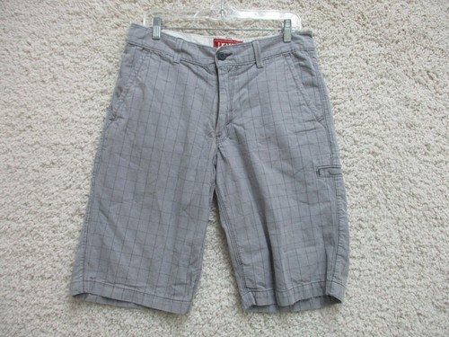 Levis Shorts 32 Herren grau kariert Chino Taschen Rampe vorne flach lässig Logo modern