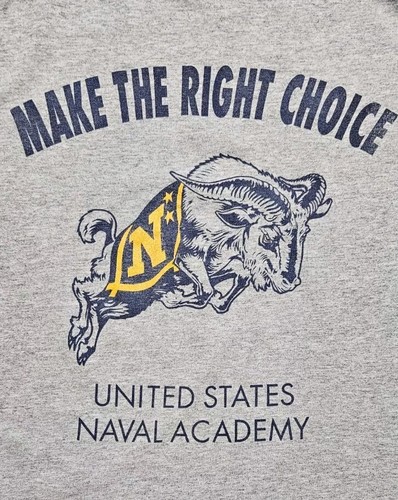 Vtg US Naval Academy T-Shirt "Life is Full of Choices..Make the Right Choice" M - Picture 4 of 11