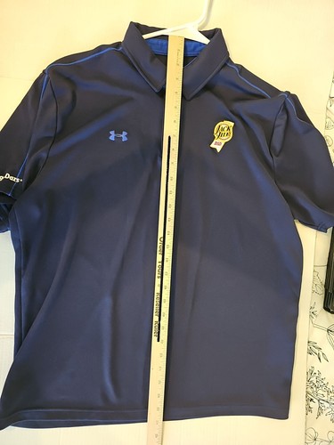 Polo da golf Under Armour Heat Gear Loose da uomo taglia XL blu UA Haagen Dazs - Foto 9 di 9