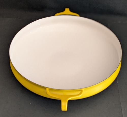 "Plato de sartén vintage MCM Dansk Koben estilo 13,5"" esmalte amarillo paella" - Imagen 3 de 9