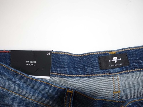 7 For All Mankind Men's Adrien Slim Tapered Jeans Size 36 x 32 NWT Cotton Hemp - Picture 5 of 10