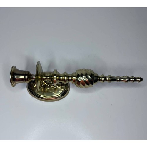 Brass Candle Holder Wall Sconce Candlestick Wall Mount 1 Holder Only 10" Tall - Picture 7 of 7