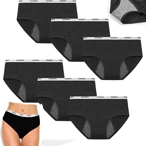6Pack Girls Womens Period Underwear Menstrual Period Panties Leak-Proof Briefs - Picture 3 of 17