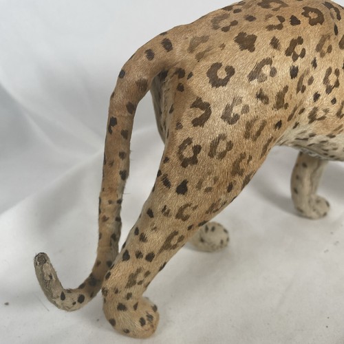 Vtg Leather Wrapped Cheetah Leopard Whiskers Hand Painted Fur Pattern Detailed - Picture 9 of 23
