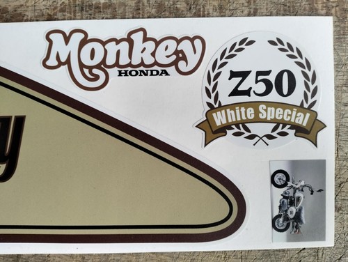 HONDA MONKEY Z50 Z 50 1988 WHITE SPECIAL GAS TANK STICKER DECAL SET - FREE SHIP. - Picture 6 of 13