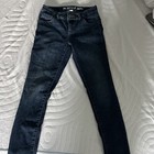 Cat And Jack Girls Size 12 Skinny Jeans Dark Blue Straight Super Stretch Denim 