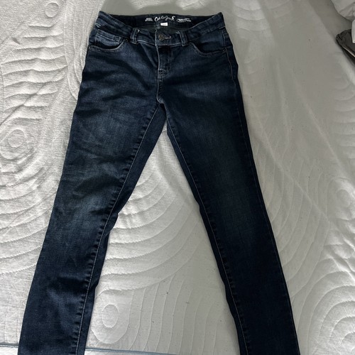 Cat And Jack Girls Size 12 Skinny Jeans Dark Blue Straight Super Stretch Denim  - Picture 1 of 4