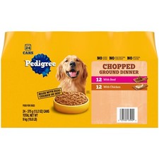 Chopped Ground Dinner Chicken & Beef Variety Pack Wet Dog Food, 13.2 Oz. Cans 24