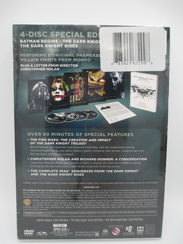 The Dark Knight Trilogy Special Edition DVD New with Frameable Villain Prints - Picture 2 of 2