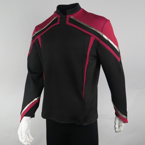 Cosplay Almirante JL Picard Rayas de oro rojo Uniforme Startfleet Camisas Disfraces de hombre - Imagen 2 de 12