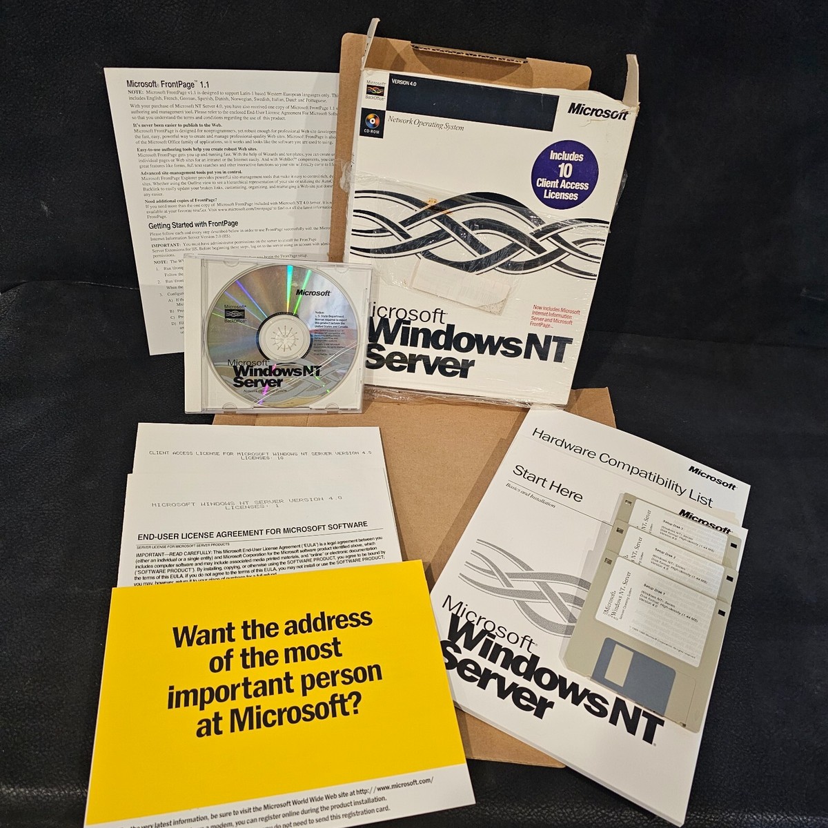 Vintage Windows NT Server 4.0 with 10 Licenses Retail BIG BOX | eBay