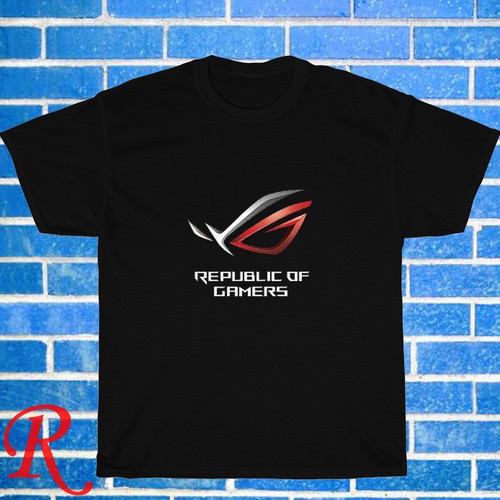 New ASUS ROG Republic of Gamers Black/Grey/Navy/White Size S-5XL Unisex T-Shirt - Picture 1 of 8