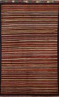 Striped Modern Gabbeh Kashkoli Area Rug 3'x5' Wool Hand-knotted Foyer Carpet