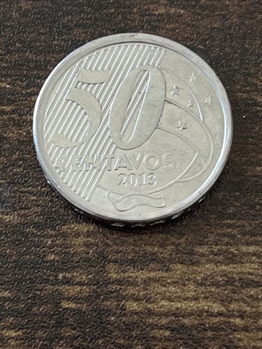 2013 Brazil 50 Centavos Stainless Steel Coin Rio Branco bust and map TK7173* - Picture 2 of 3