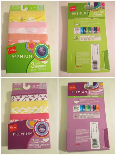 2 Bikinis Hipsters Corazón HANES PREMIUM Niñas Nuevos con Etiquetas Ropa Interior Calzoncillos - Imagen 1 de 12
