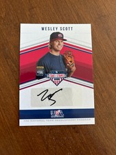 Wesley Scott 2018 USA Baseball Stars Stripes Auto SS-WS Kansas City Royals /25