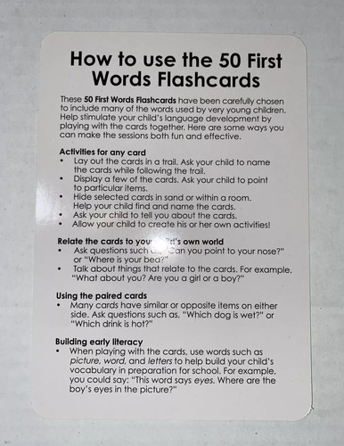 50 First Words Flashcards (Scholastic) Double Sided, Photos, Opposites - Picture 10 of 12