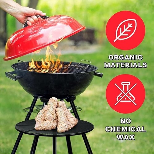 150 Eco Fire Starters (2×75)–Wood Wool & Wax Firelighters,BBQ Campfire Fireplace - Bild 3 von 3