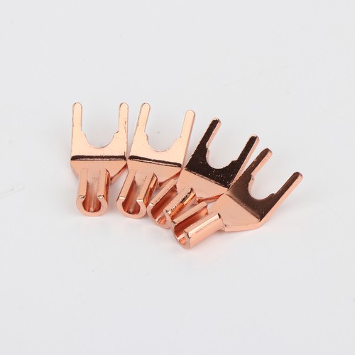 4pcs Pure Copper Lautsprecher Y Spades Rot Kupfer Stecker für Lautsprecher Kabel - Picture 3 of 7
